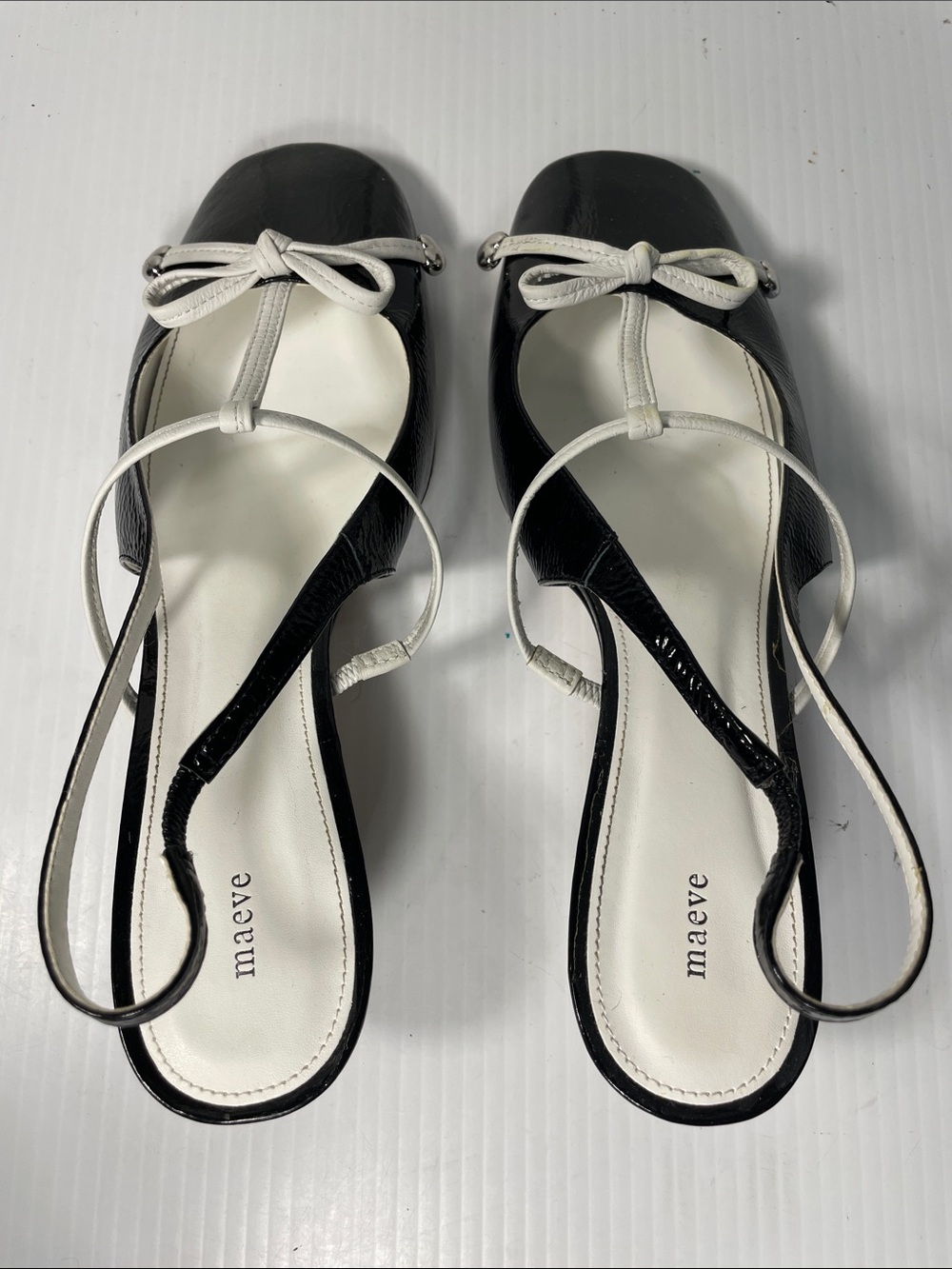 Anthropologie Maeve Vicenza Brigitte Bow Slingback EU 40 Bow Kitten Heel - Picture 12 of 13